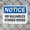 Signmission No Valuables Stored Inside, 14 in W x Rectangle, Plastic OS-2PACK-NS-P-1014-L-15026 - alternate 4